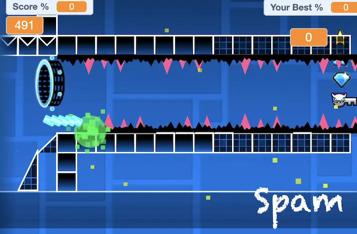 geometry dash spam banner